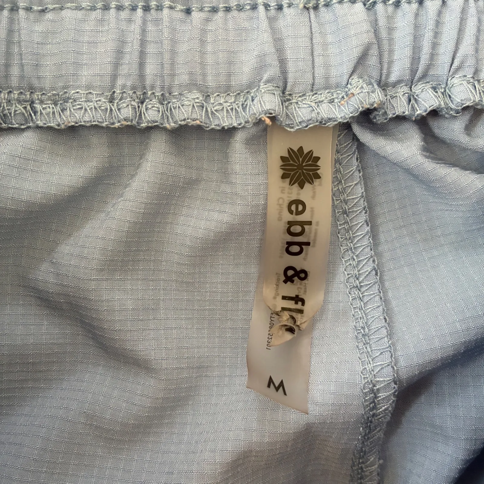 Ebb and Flow Women's Athletic Shorts Light Blue Elastic Waist Drawstring Size M - Image 3