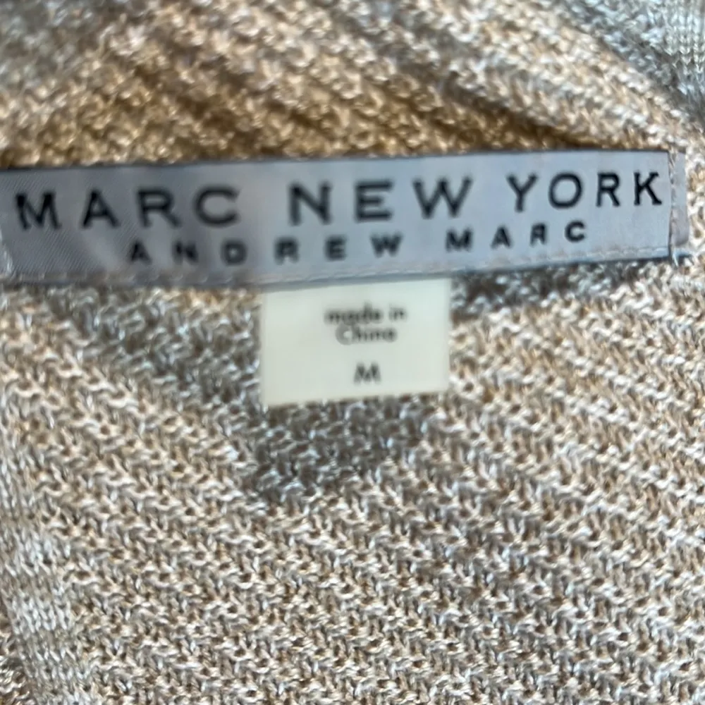 Marc New York Andrew Marc Sweater Dress Light Tan Womens M Cable Knit Acrylic - Image 8