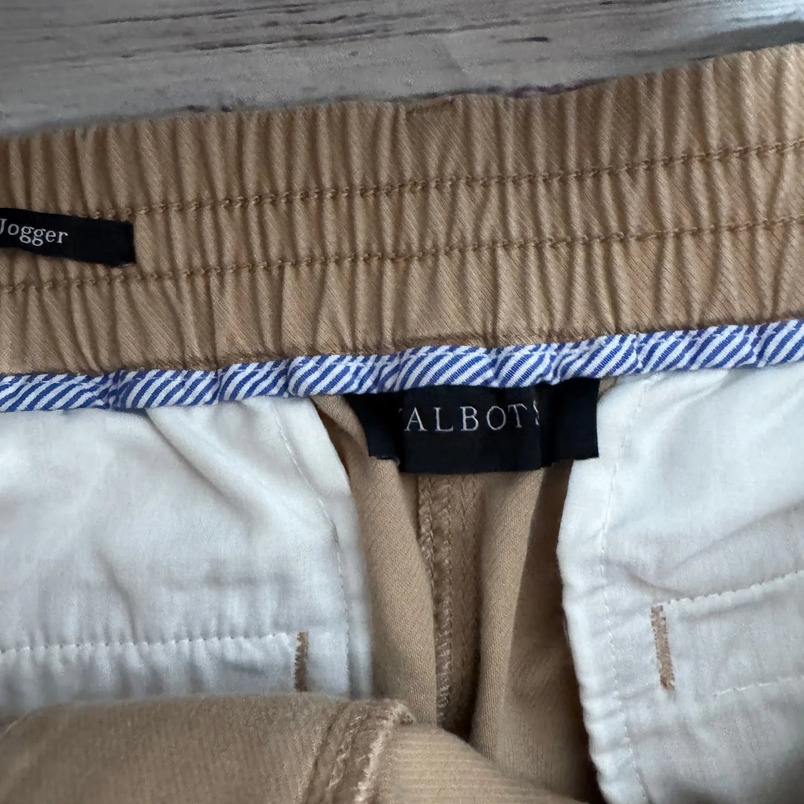 Talbots Khaki Jogger Womens Comfort Pants Large - Image 3