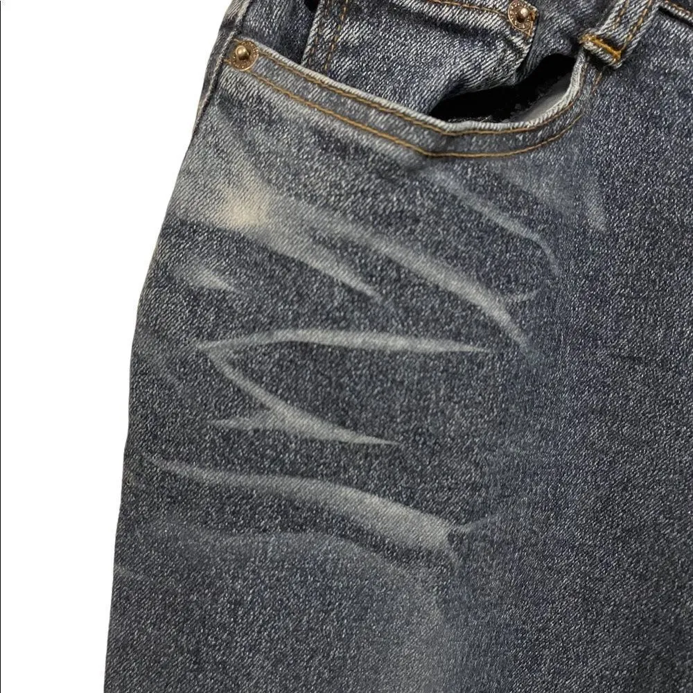 Zana Di Y2K Medium Wash Faded Sparkly Flare Mid Rose Denim Blue Jeans - Image 2