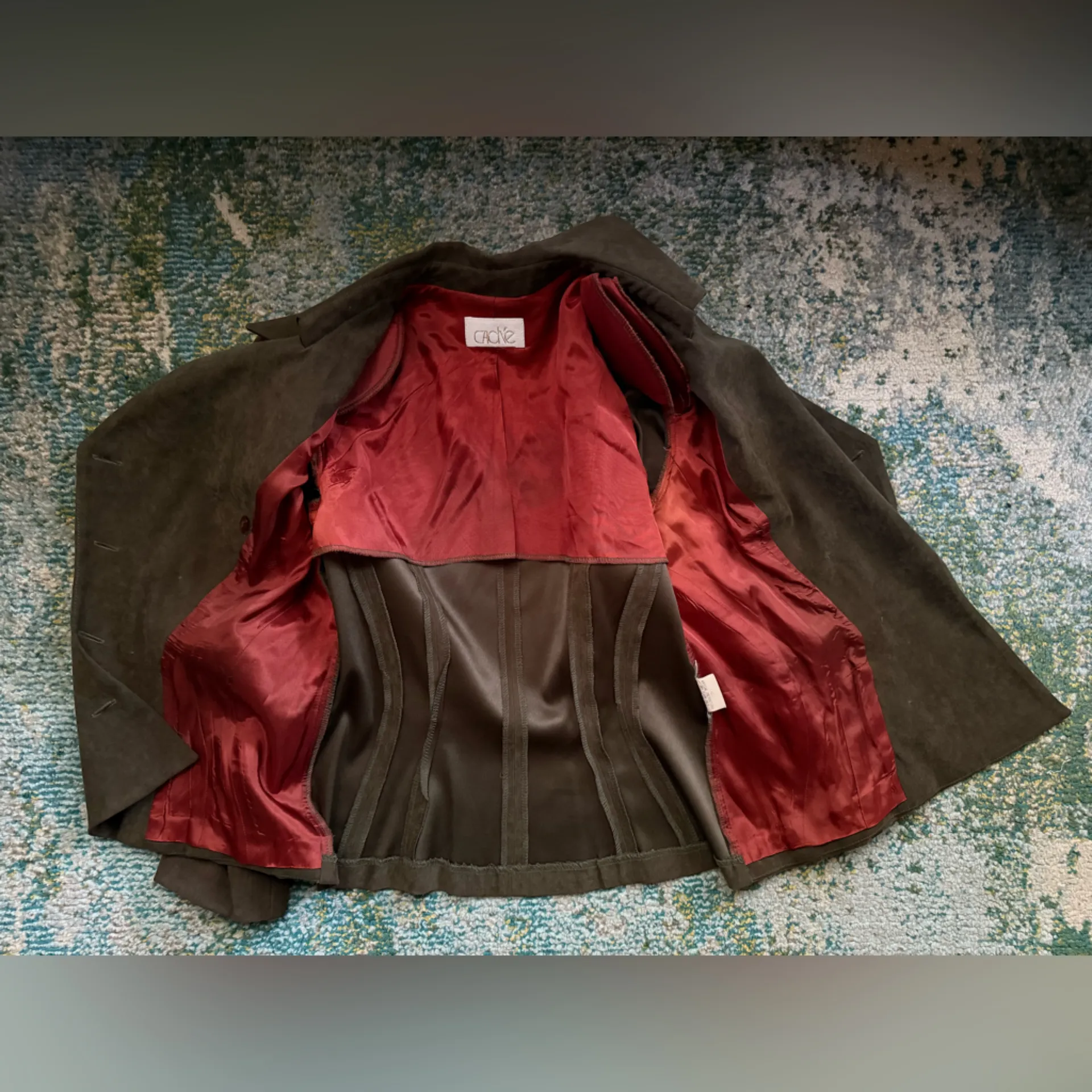 Vintage 90s Cache brushed military style blazer jacket, size medium - Image 10