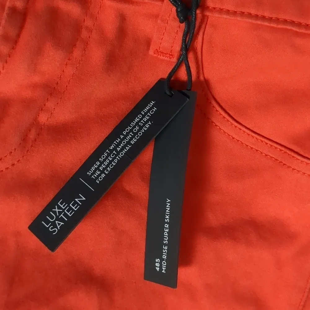 J brand 485 mid rise super skinny luxe sateen jeans bright coral size 24 - Image 2