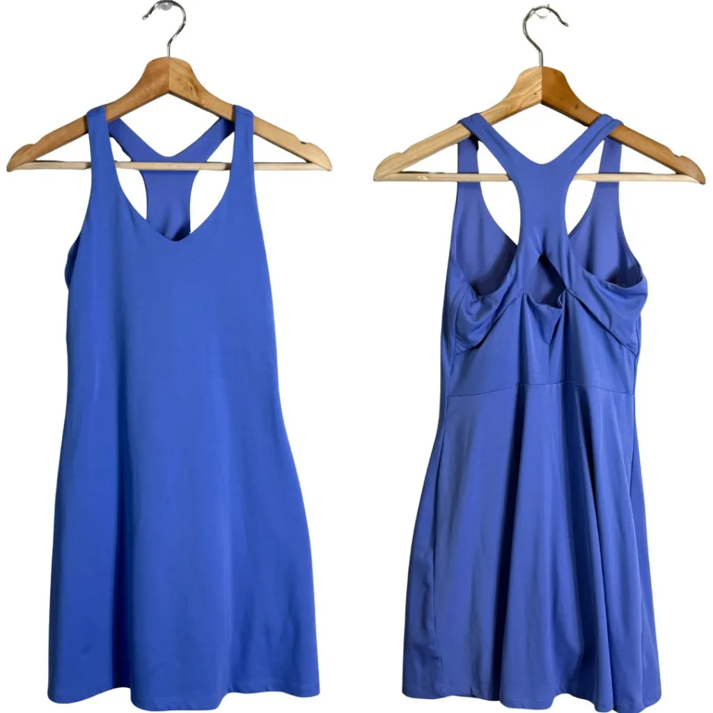 Girlfriend Collective Alpine Lola V-Neck Mini Dress Women's Small Blue Tennis - Image 2