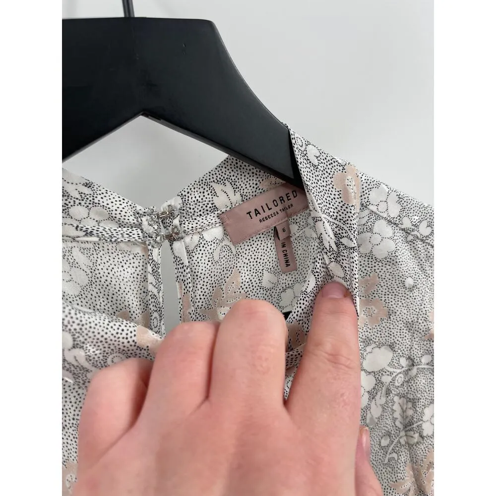 Rebecca Taylor Tailored Aime Jacquard & Clean Suiting Dress in Grey Size 6 - Image 4