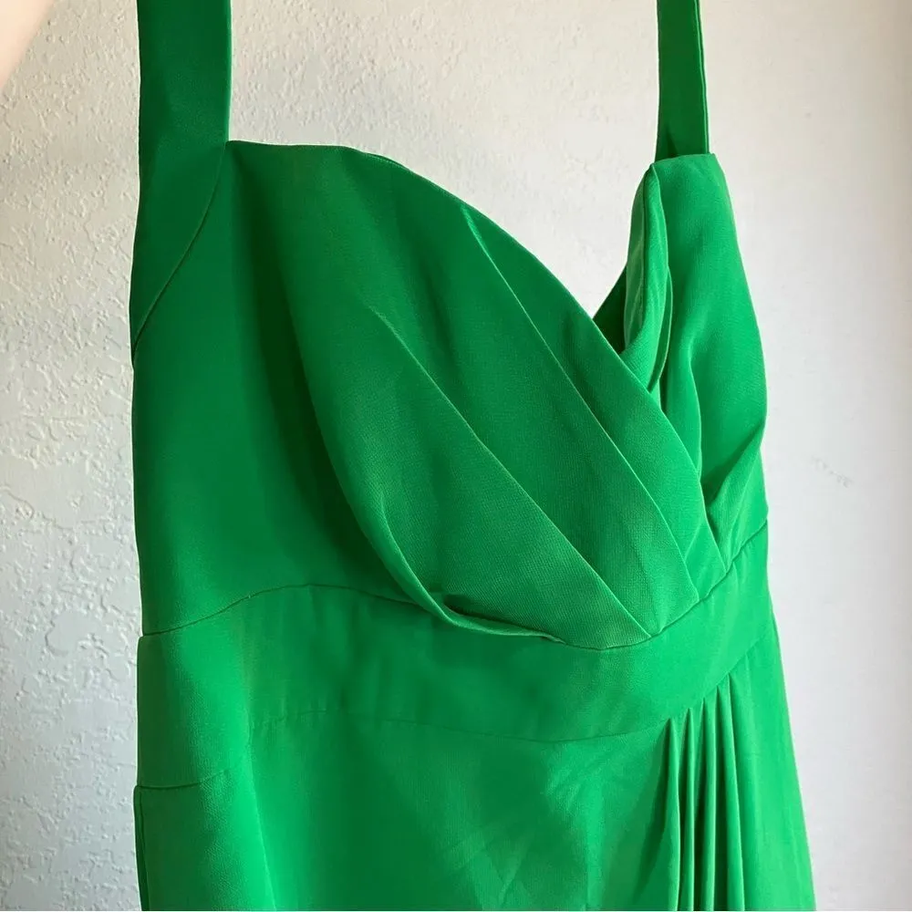 Alfred Angelo Sherbet Lime Green Halter Dress Heart Neckline Size 6 MIDI - Image 2