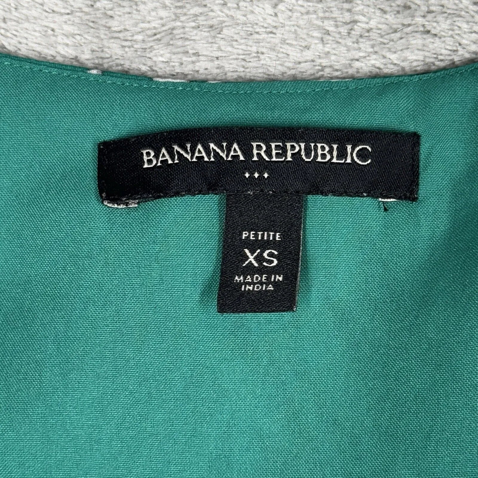 Banana Republic Shirt Women XS Petite Green White Botanical Preppy Office Casual - Image 6