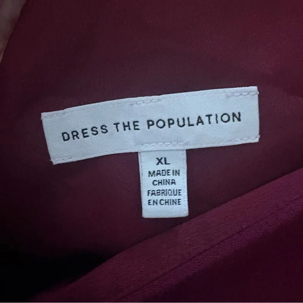 Dress The Population Burgundy Maxi Dress Size XL - Image 3