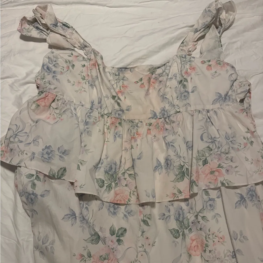 Selkie Pastel Floral Jumpsuit White Size 3X - Image 6