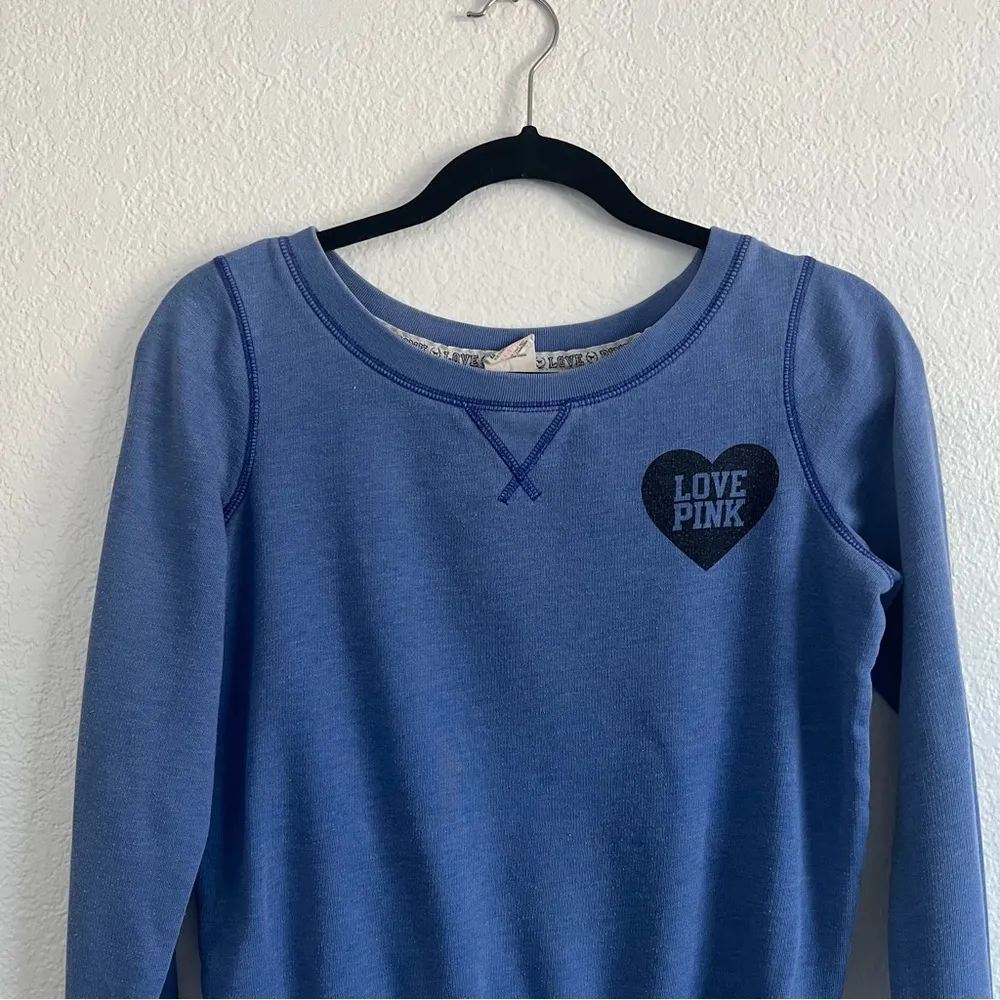 Victoria’s Secret PINK Vintage Crewneck Sweatshirt Size XS Blue - Image 3