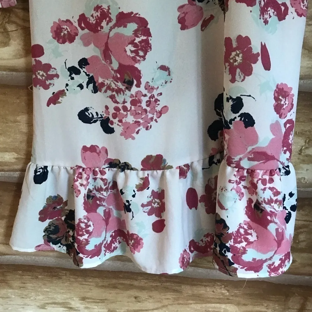 Indulge In Style floral one shoulder bell sleeve Medium dress - Image 6