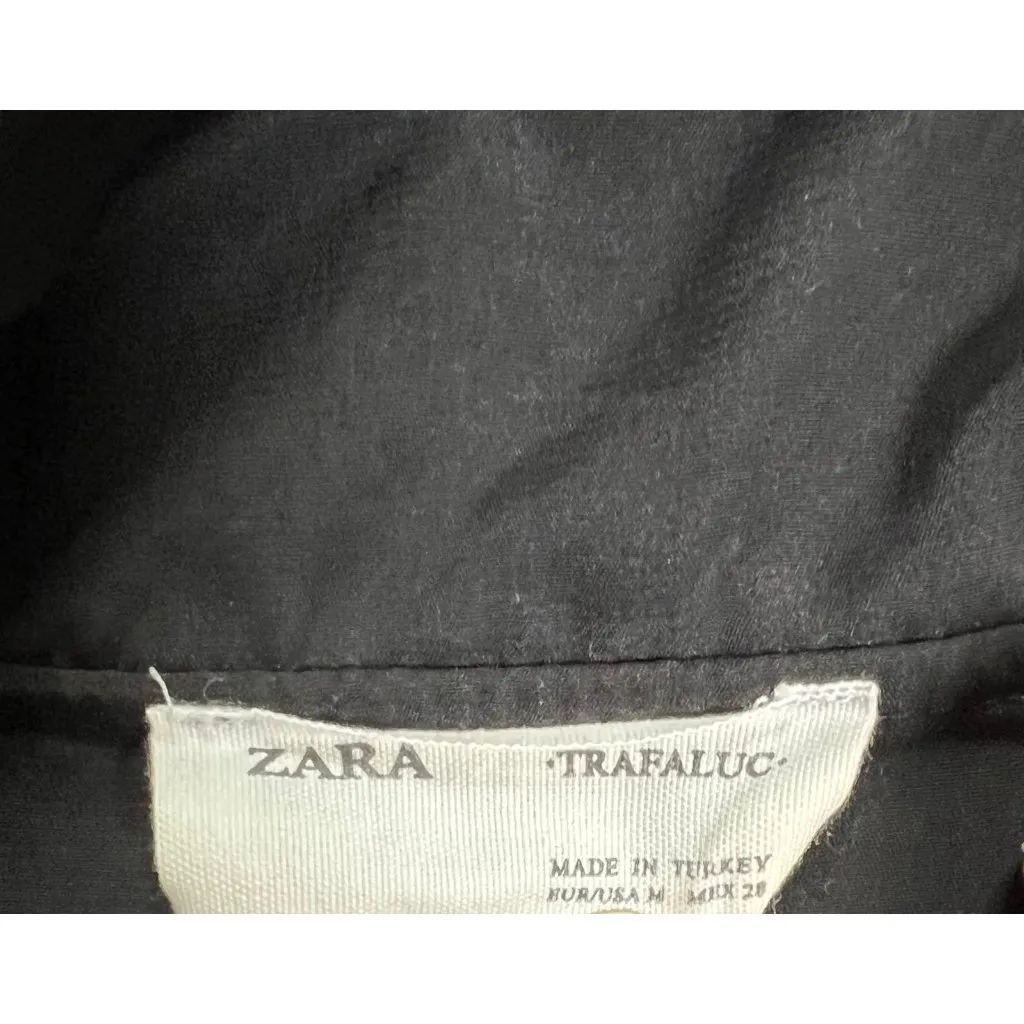 Zara Black lightweight athletic jacketRibbed detail on sleeves/sides size Med - Image 2