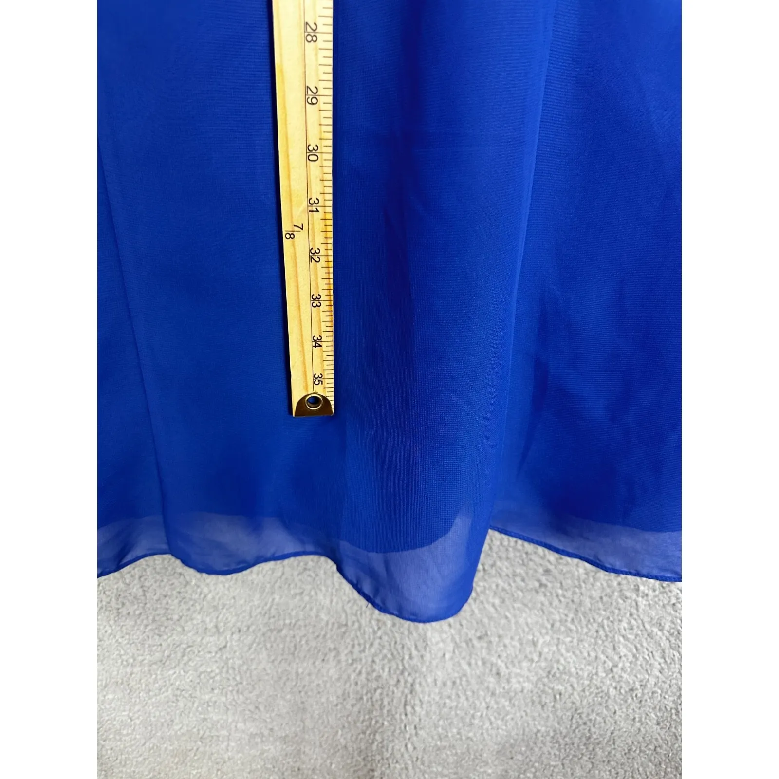 JJ's House Dress 8 Royal Blue Lace Waist Sheath Rhinestone Formal Wedding Guest - Image 4