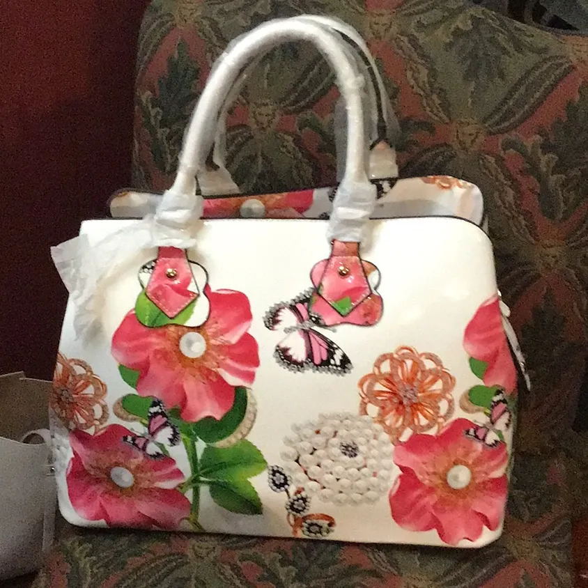 LE MIEL 3 in 1 Shoulder bag 1 Crossbody bag double zip wallet White - Image 2