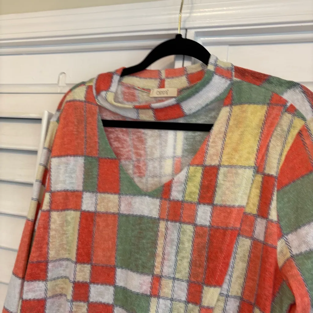 Oddy Red And Green Checkered‎ Top Size 1X - Image 2