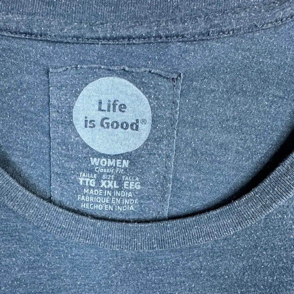 Life is Good Womens size XXL Short Sleeve T-Shirt Wave Surf Beach Blue - Image 5