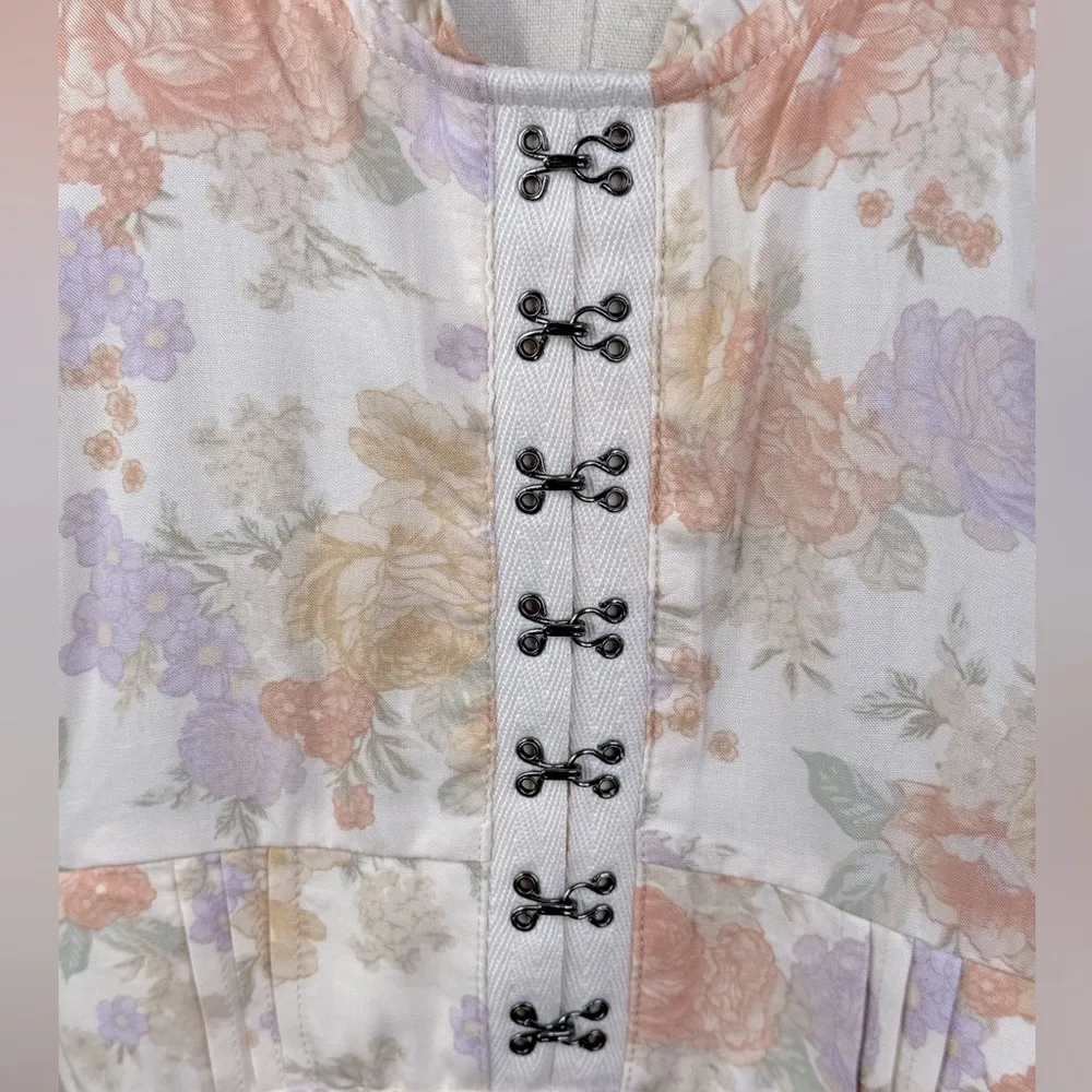 TORRID Babydoll Washable Challis Corset Sleeveless Top "Lush Floral Dew"-2X - Image 2