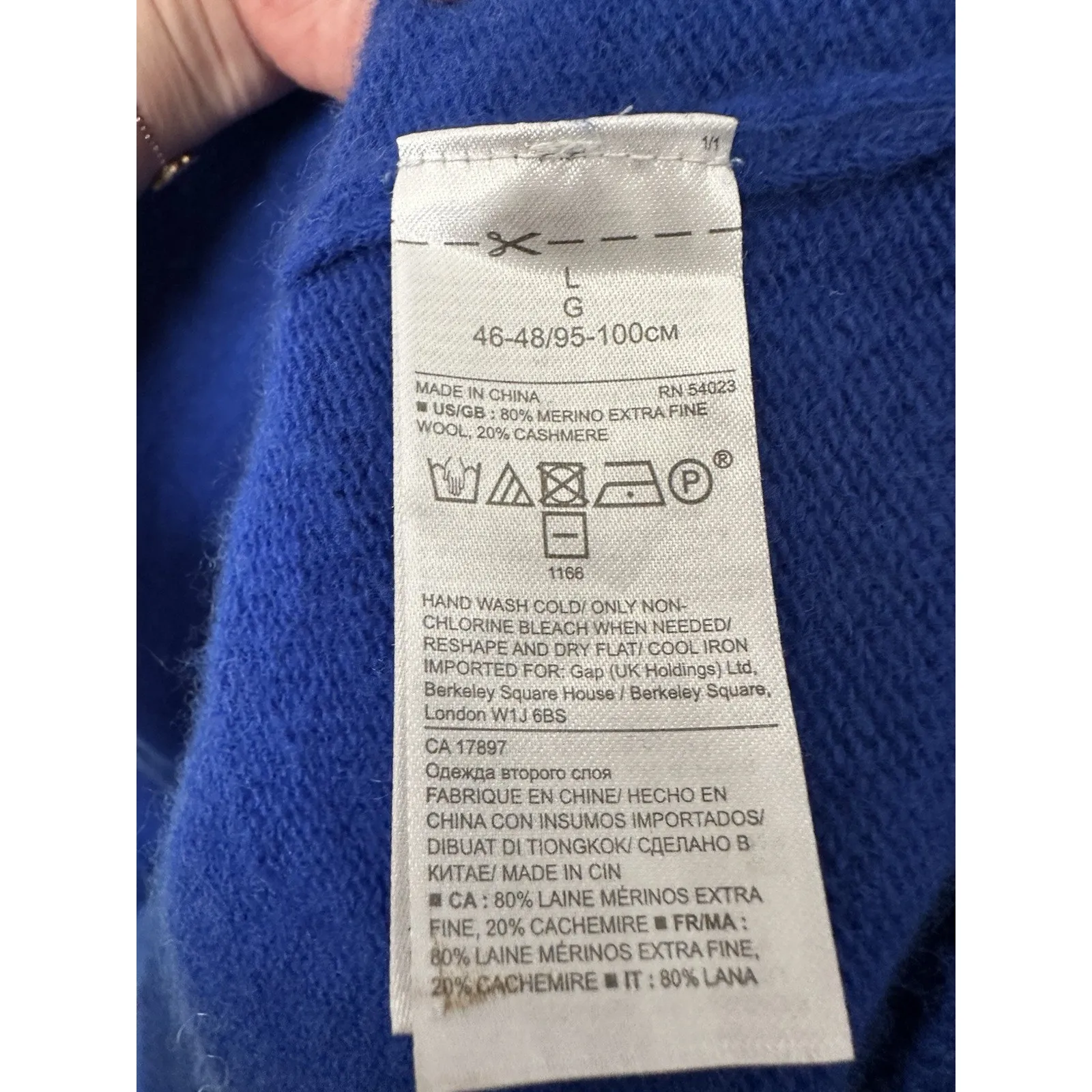 Banana Republic Italian Wool Cashmere V-Neck Button Front Cardigan Size L - Image 6