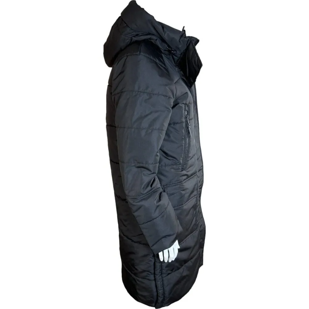 Susan Graver Water Resistant Quilted Puffer Jacket Black XX-Small NWOT Hooded - Image 2