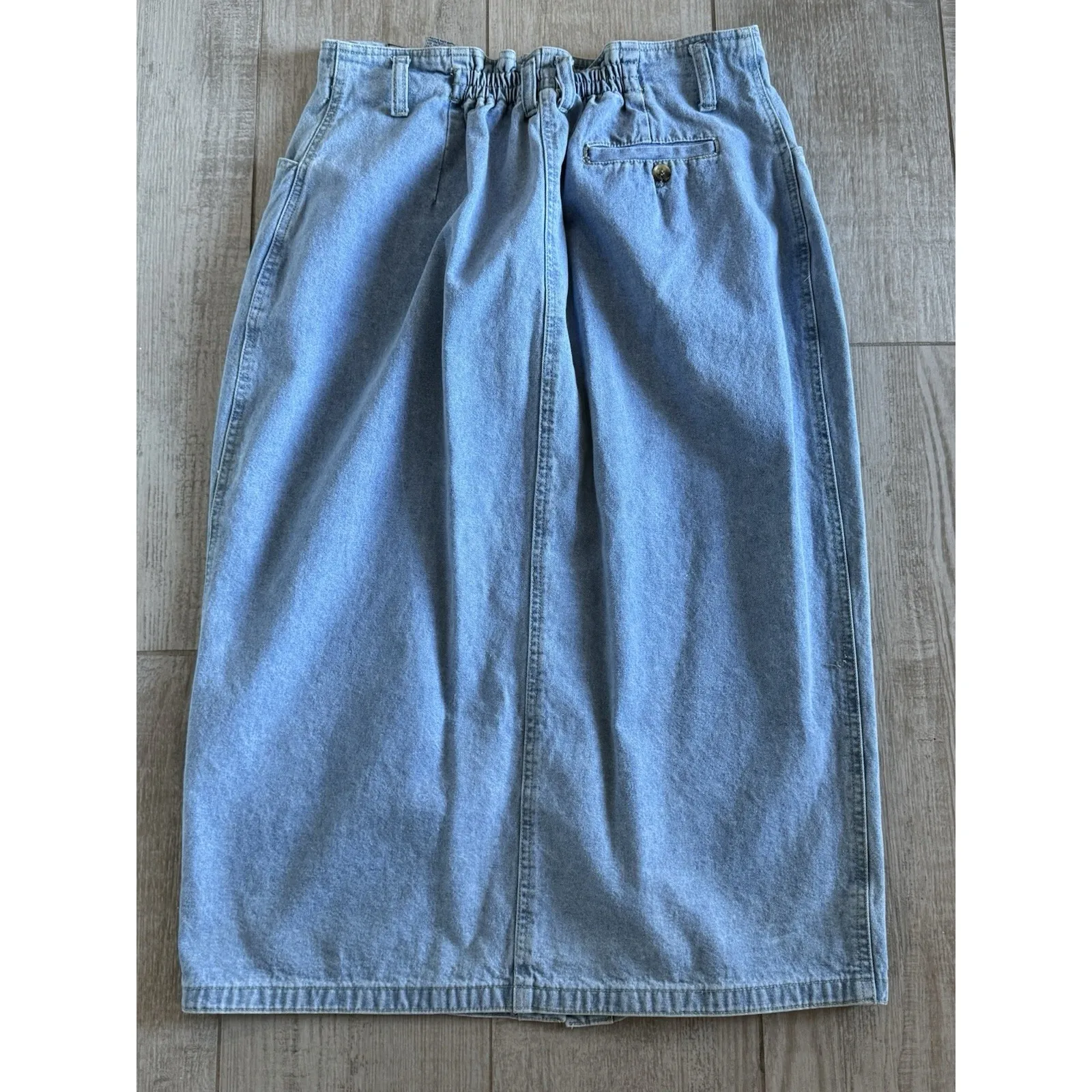 Vtg Gloria Vanderbilt Signature Label Denim Button Front Maxi Skirt Size-16‎ - Image 5