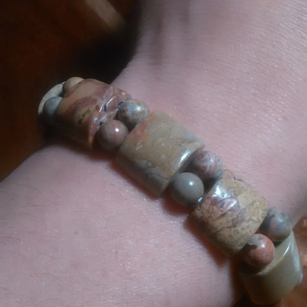 Rainbow Picasso Stone Tanker Stretch Bracelet (6 to 7 Inch) - Image 10