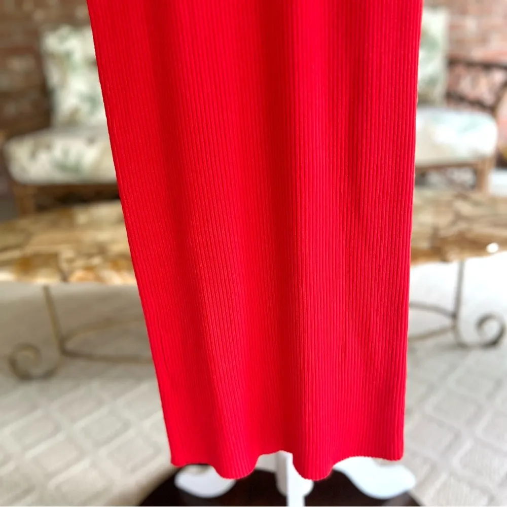 NEW John + Jenn Red Bodycon Tank Dress Knit Midi S Sleeveless Cocktail Brunch - Image 13