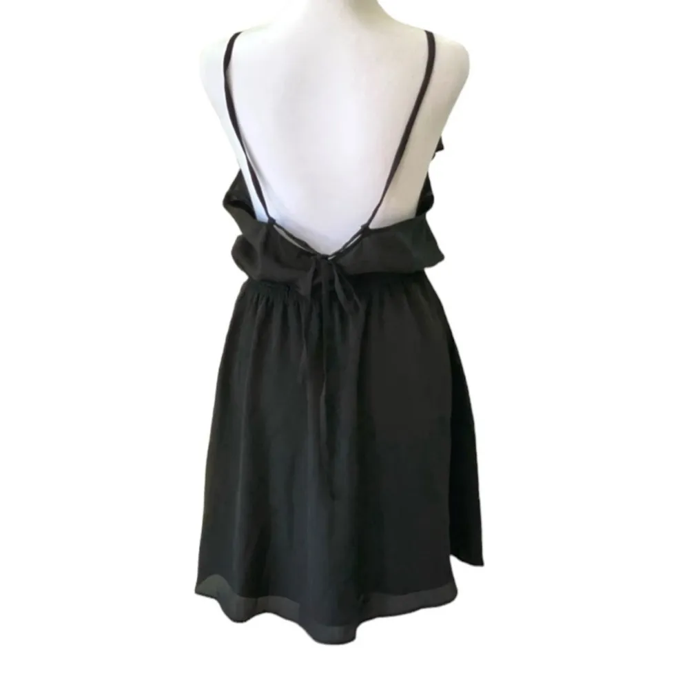 BCBGGeneration Sexy Little Black Strappy Ruffle Backless Mini Dress Size Small - Image 9