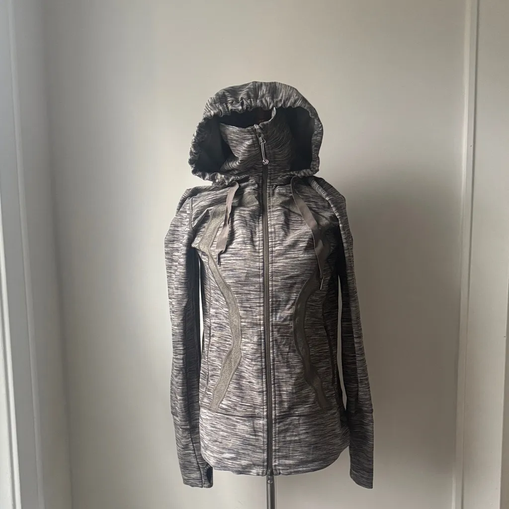 lululemon Gray Stride Full Zip Jacket Size 8 in Space Dye - Image 2