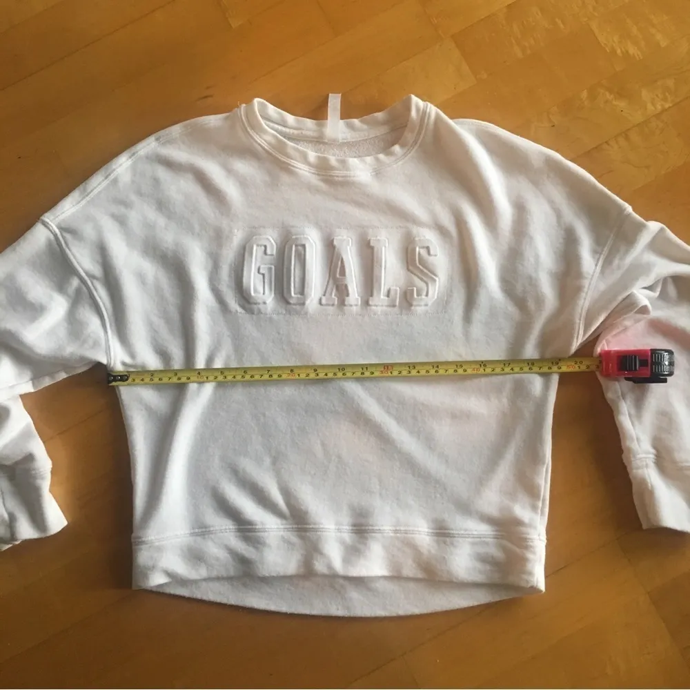 Fabletics “GOALS” Lightweight, Terry Sweatshirt, White, Size XS - Image 8