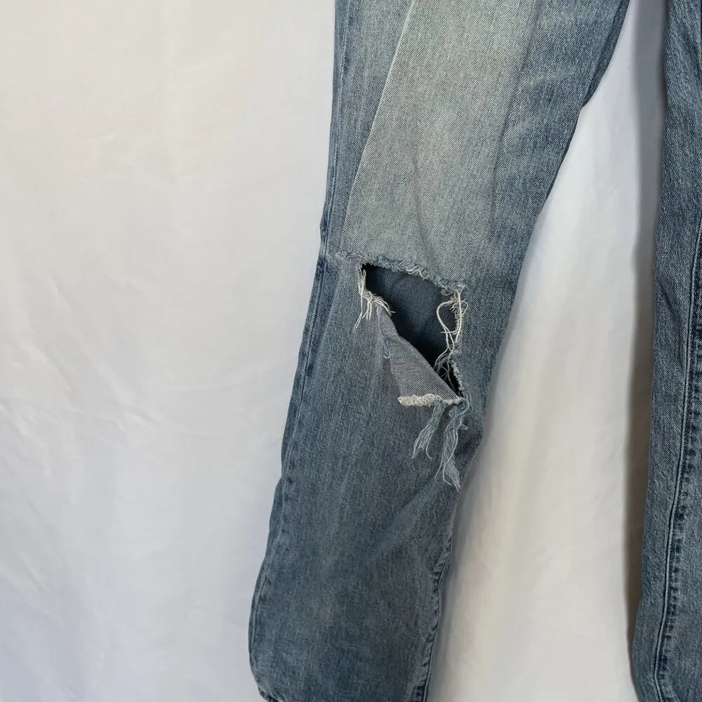 Daze Womens Distressed Denim Jeans Size 27 casual summer boot cut pants Blue - Image 3