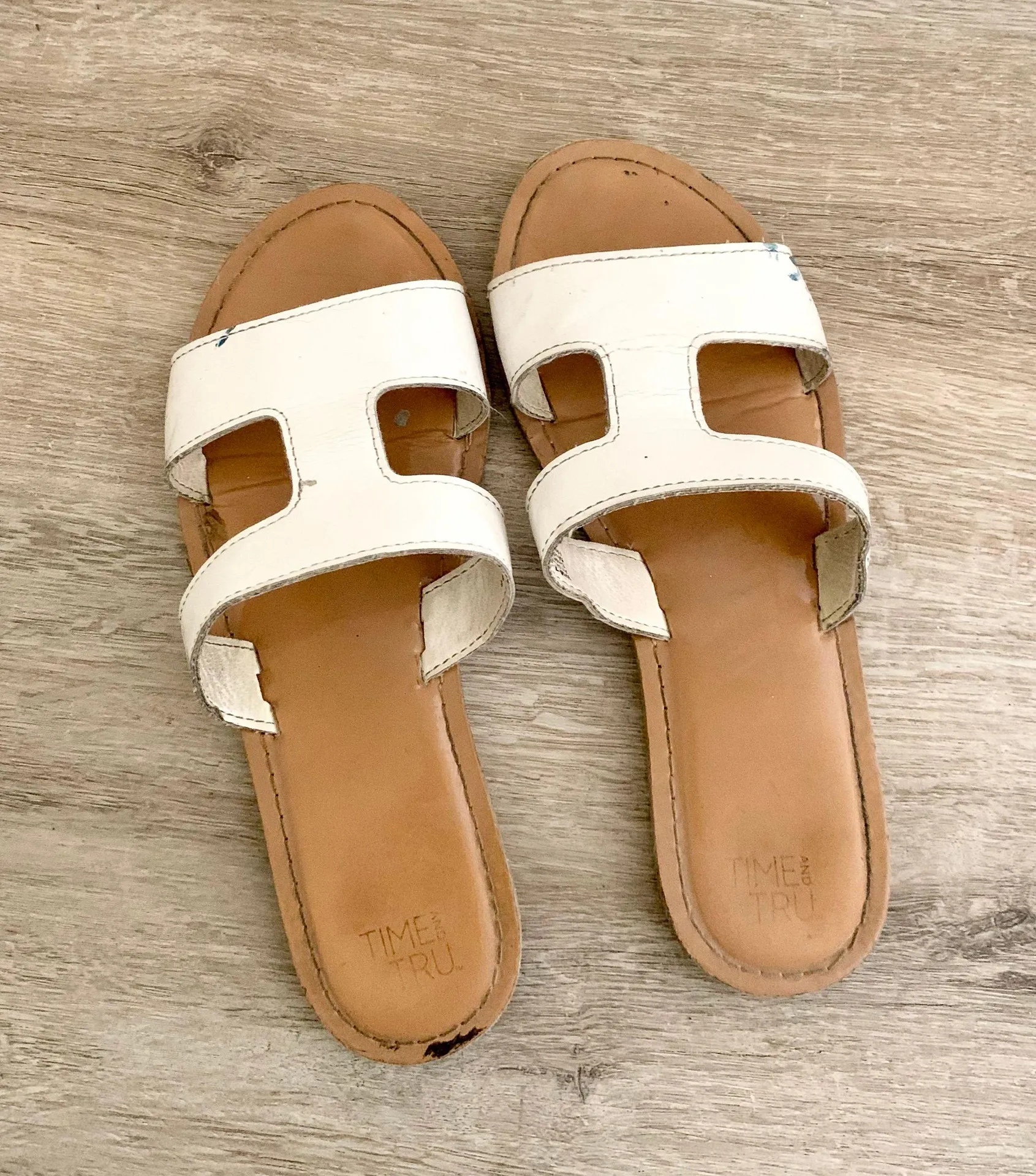 White Cut Out Sandals Size 7 - Image 2