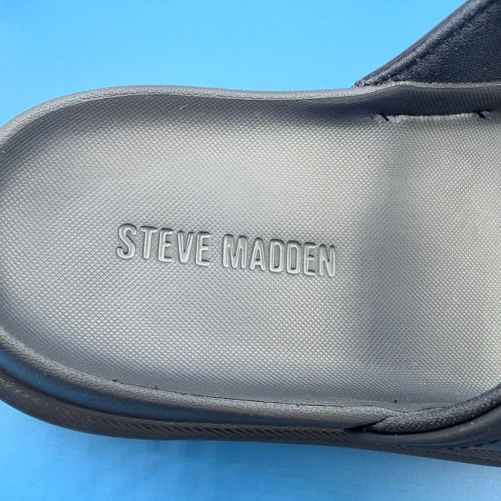 Steve Madden Big Schmona-J Black Slide Sandals - Image 6