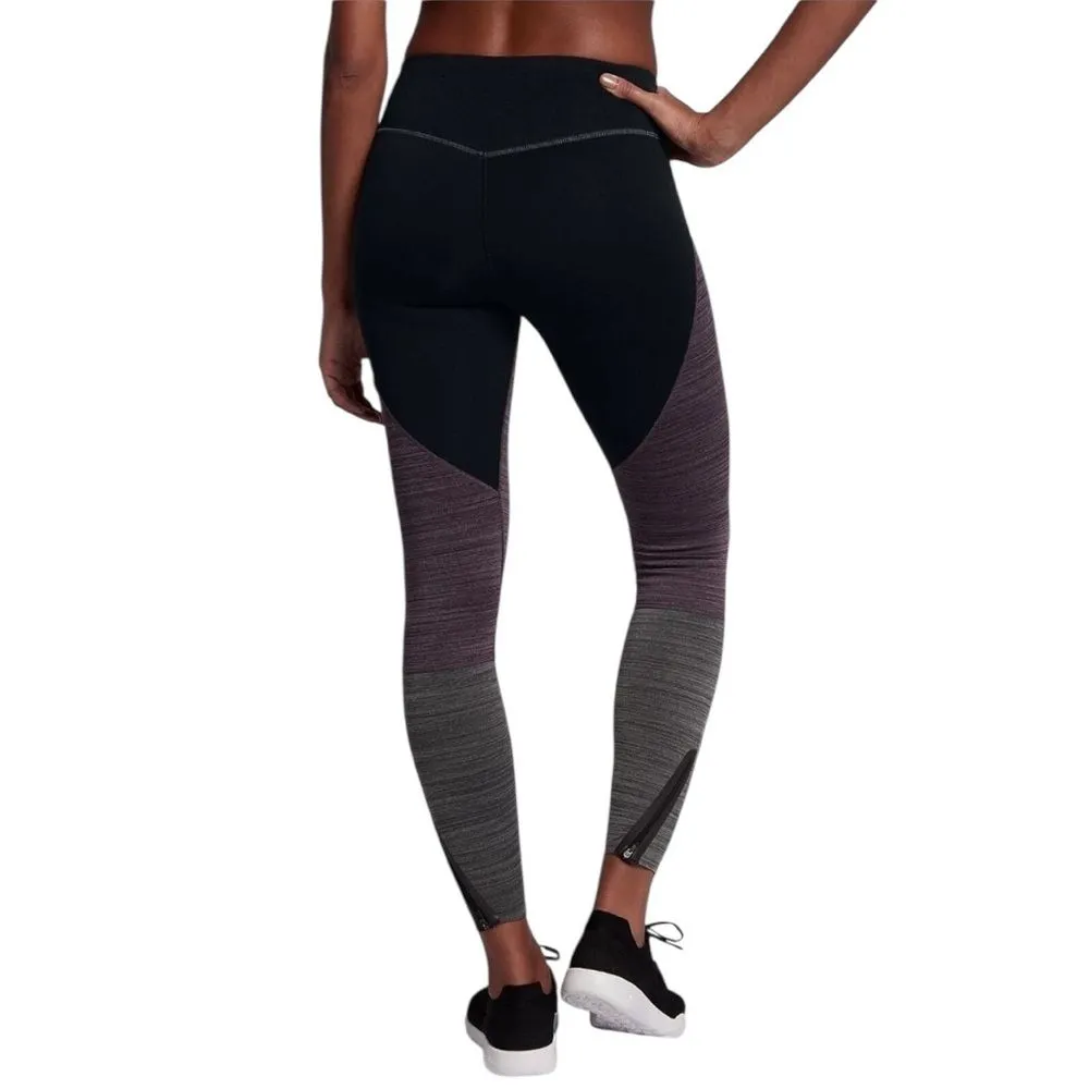 Nike Legendary Training Leggings Womens Medium Black Purple Gray Ombre - Image 3