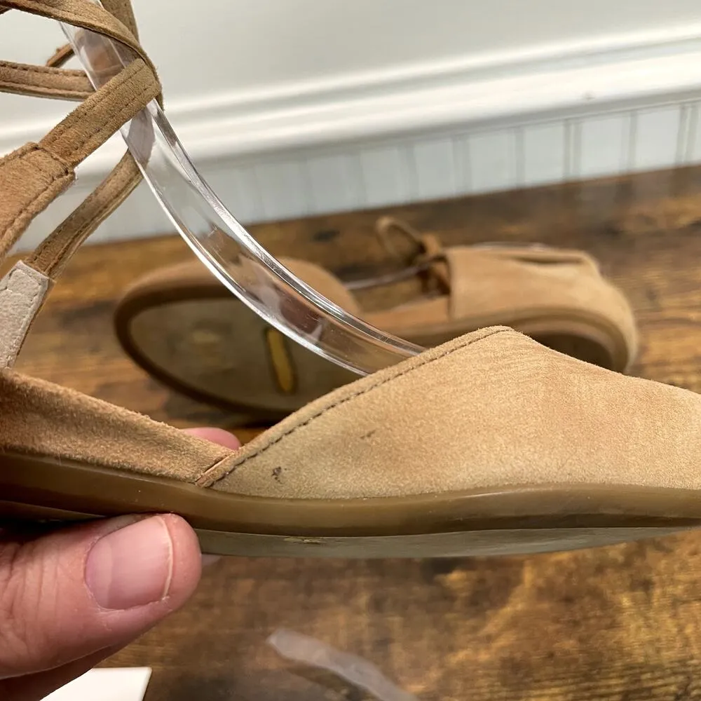 Paul Green US 6 UK 3.5 Sandals Tan Suede Leather Strappy Round Toe Spring Summer - Image 8