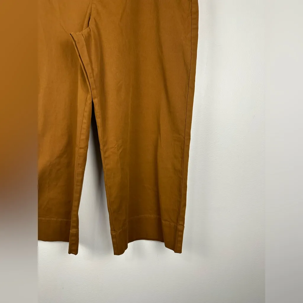 Garnet Hill Burned Orange Cropped Wide Leg Chinos Pants Women’s Sz 18 - Image 6