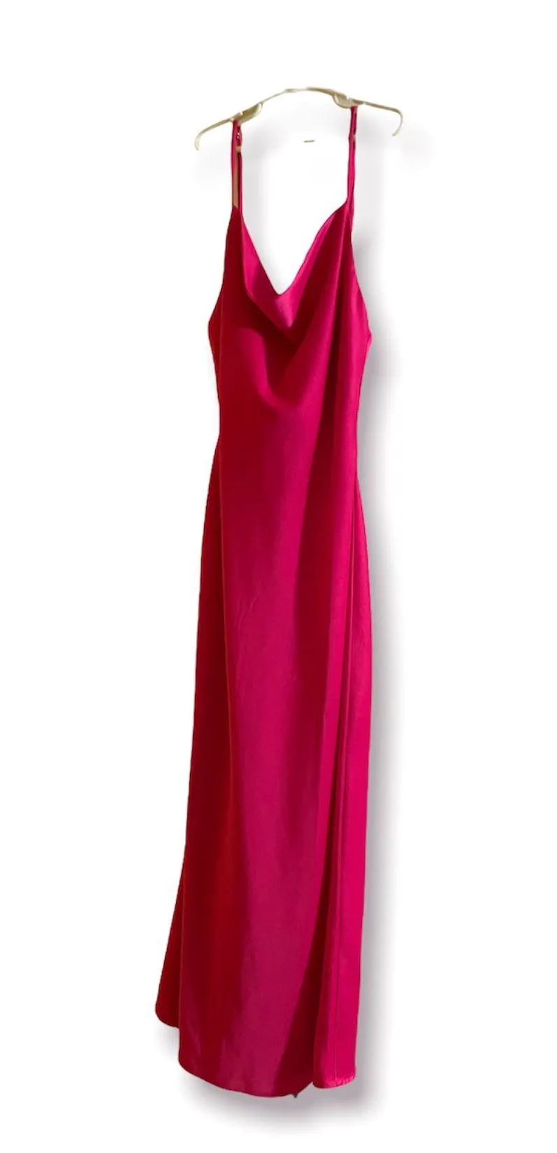 Hot Pink Silk Maxi Dress - Image 2