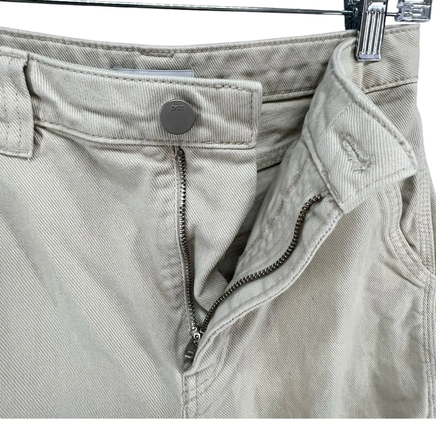 Aritzia Tna Greenwich Carpenter Pants Womens 0 Beige Straight Leg Cotton Utility - Image 3