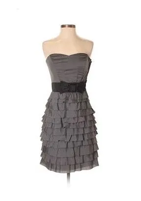 Gray & Black Ruffle Strapless Dress 10 - $33 (52% Off Retail) New With Tags  - From Melissa