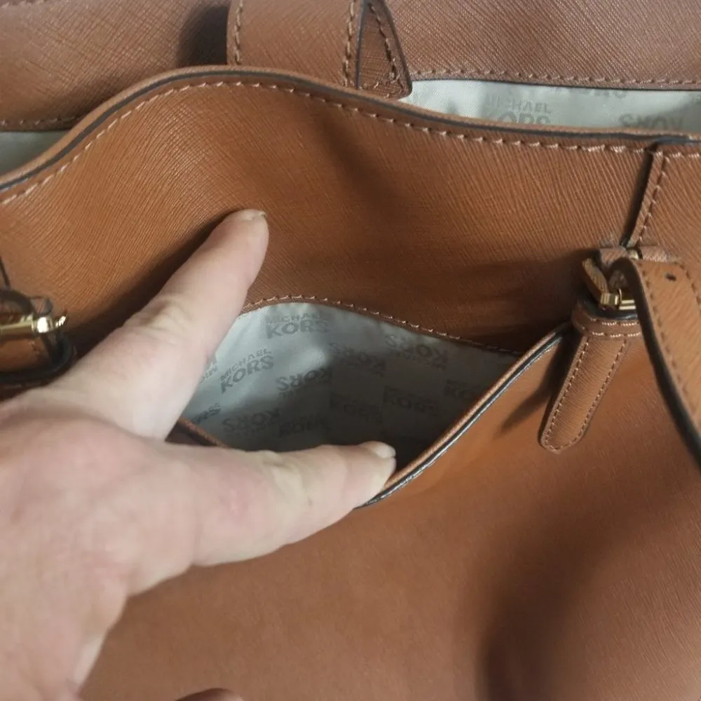 Michael Kors saffiano leather large Jet Set Tote Brown - Image 5