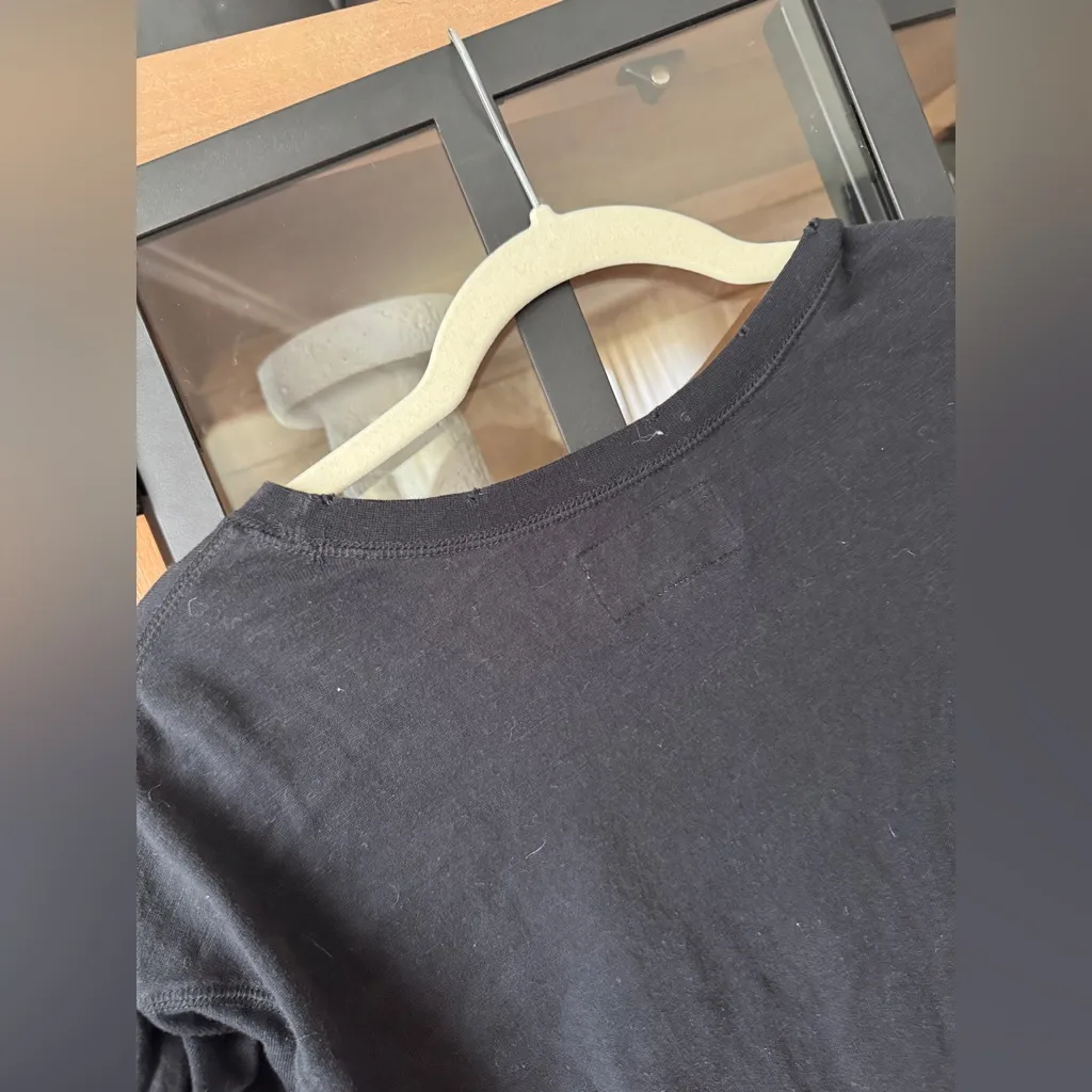 Current/Elliott The Pintucked Dress Caviar Destroy TShirt Mini short sleeve - Image 9