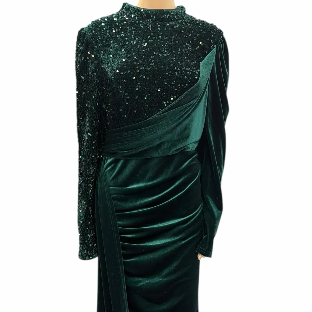 Faeriesty Emerald Green Velvet Sequin Gown Womens Plus Size 2XL - Image 3