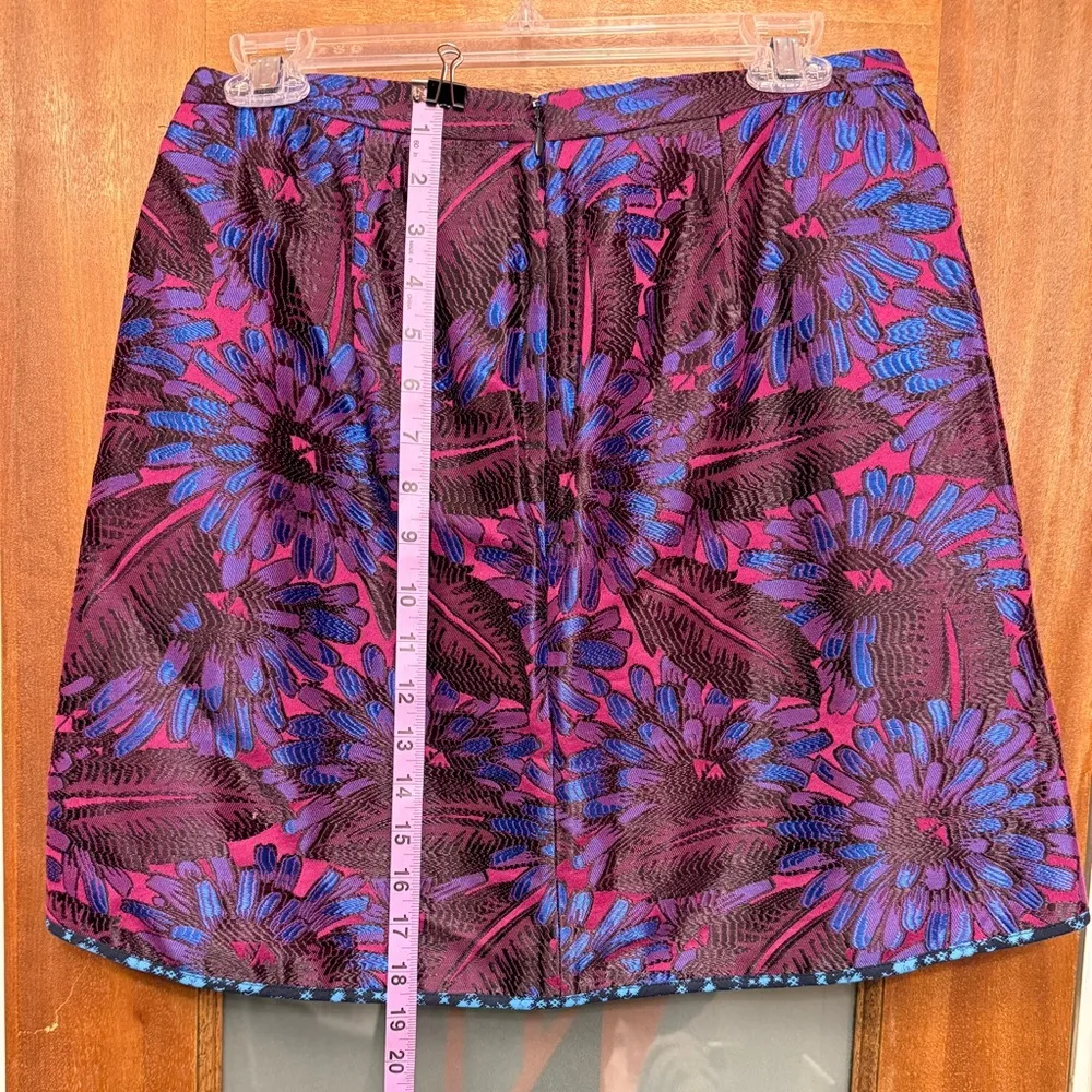 J.Crew Midnight Floral Purple/Blue Jacquard Style C5911 Skirt Mini Y2K Size 4 - Image 8