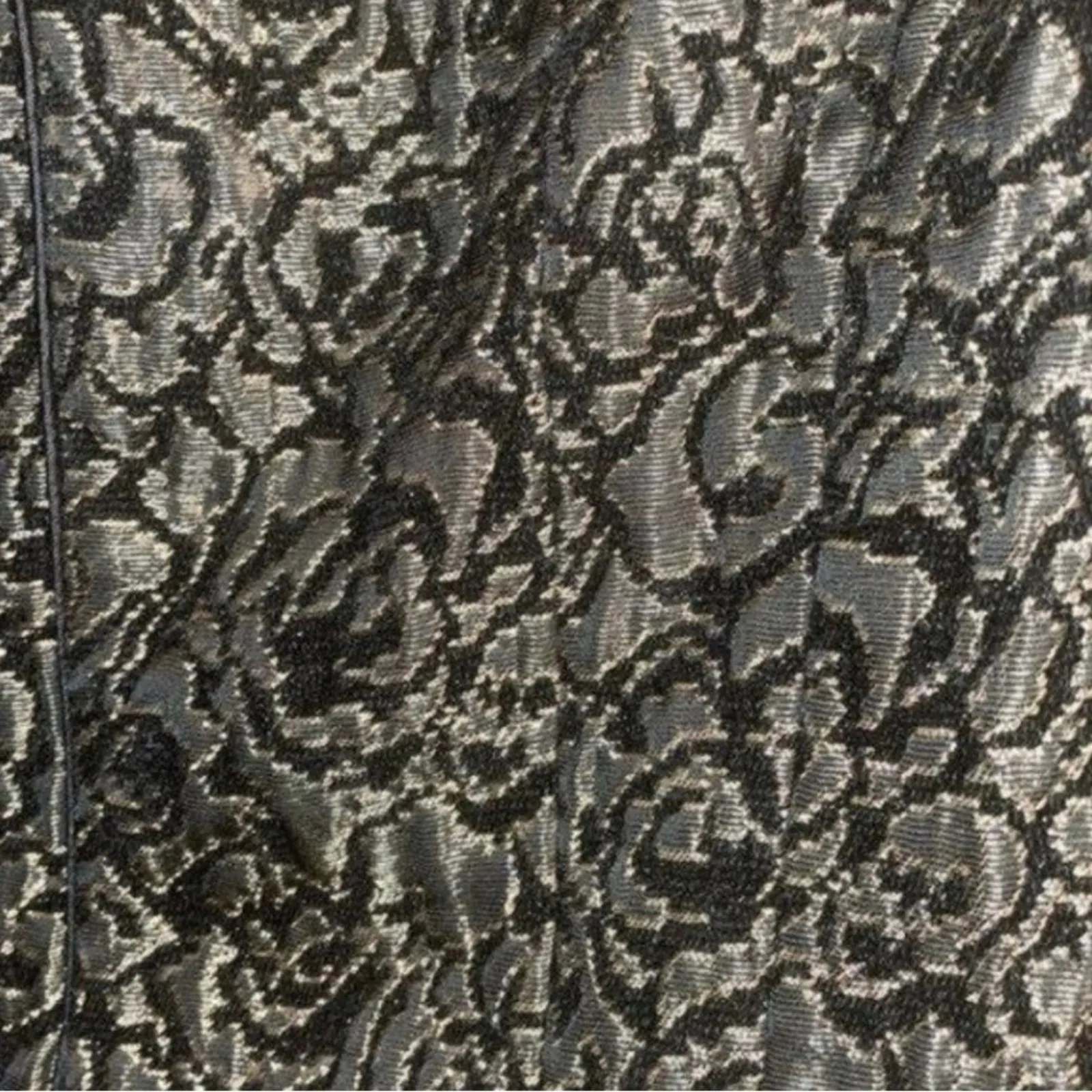 Danny & Nicole Vintage Black Gold Metallic Damask Printed Long Sleeve Jacket - Image 6