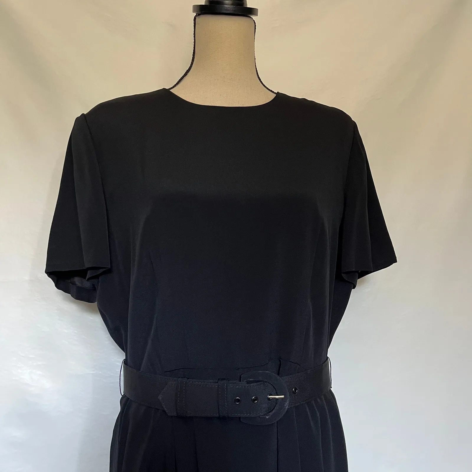 Vintage 80s Talbots Belted Dress Size 12 Preppy Minimalist Quiet Luxury USA - Image 2