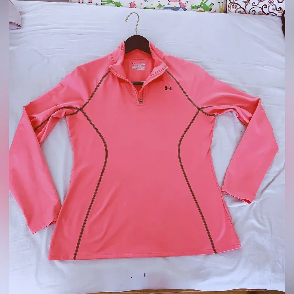 Under Armour ColdGear Women Track Jacket Activewear Semi-Fitted Pink size L - Image 5