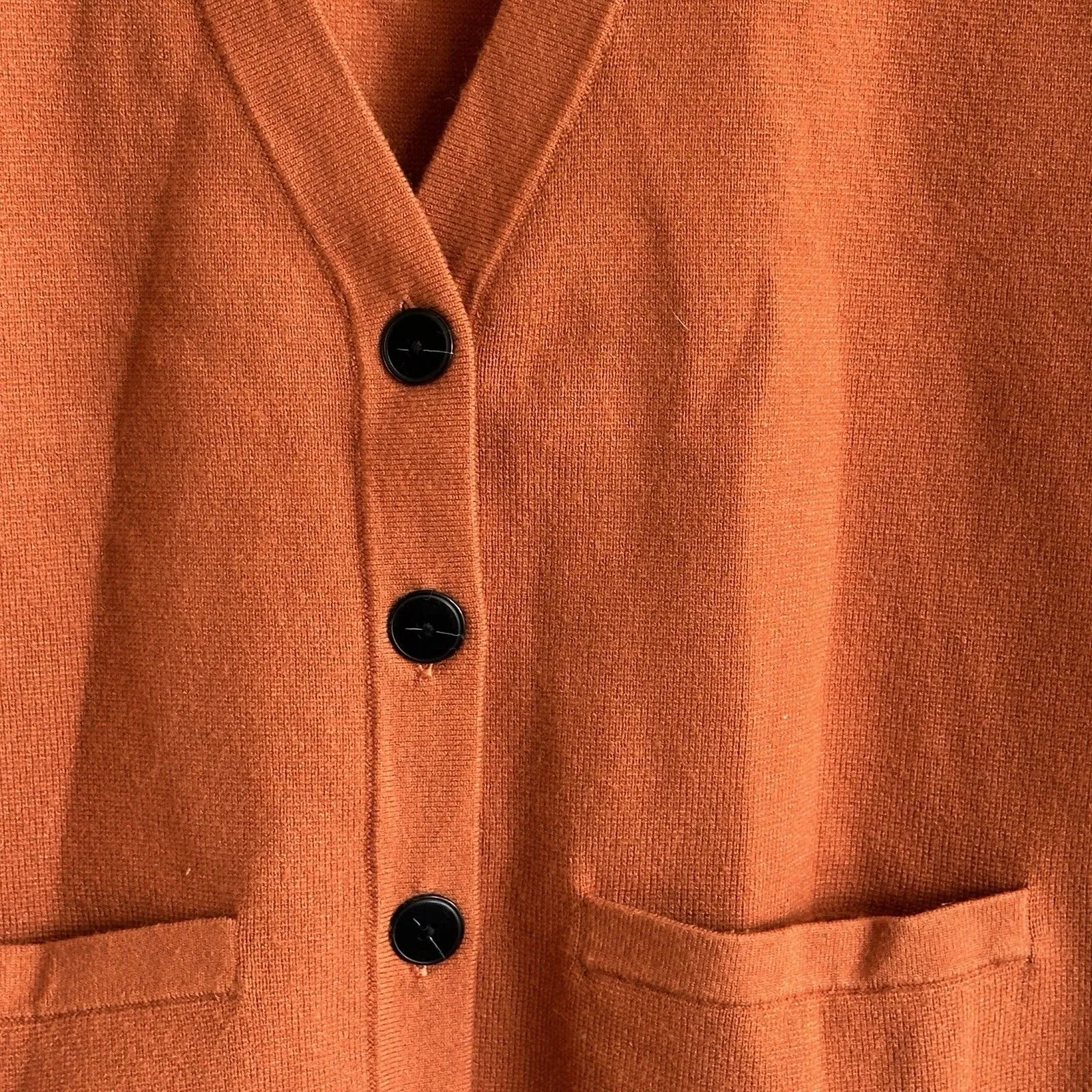 Anthropologie Maeve Rust Orange Sweater Vest Button Front Knit Vest S - Image 10