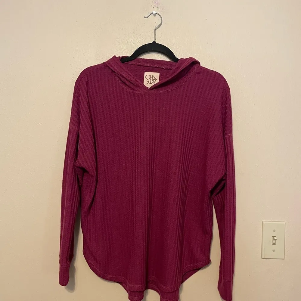 CHASER‎ Waffle Knit Thermal Hoodie Size Medium - Image 2