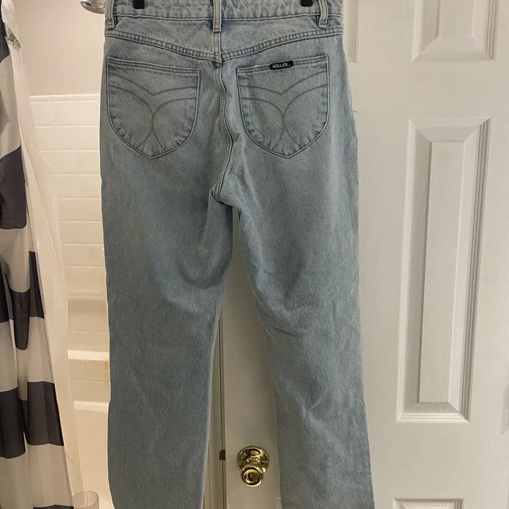 ROLLA'S Blue Classic Straight Leg Jeans Distressed Button Fly size 28 - Image 5