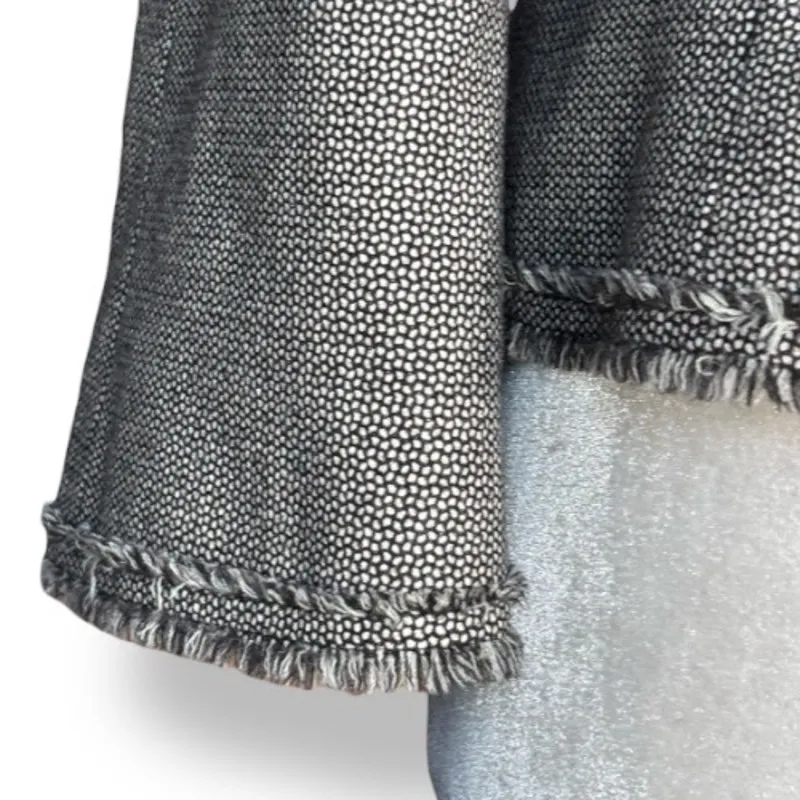 Rebecca Taylor Gray Tweed Wool Jacket Peplum Fringe Mini Polka Dots Designer 4 - Image 4