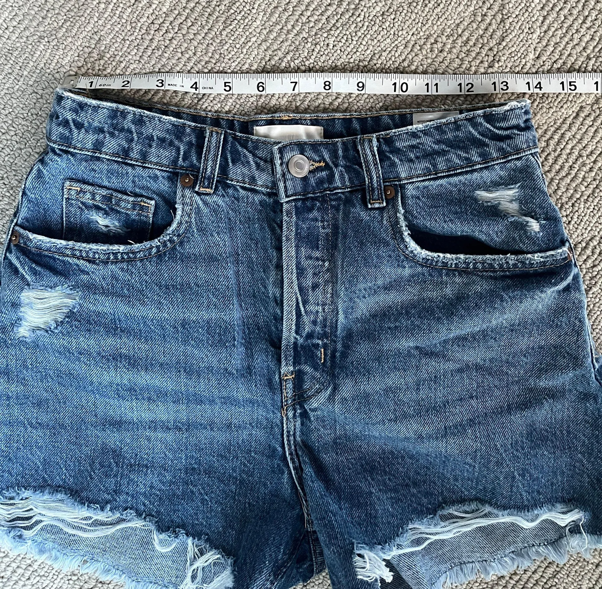Denim High-Waisted Shorts - Image 5