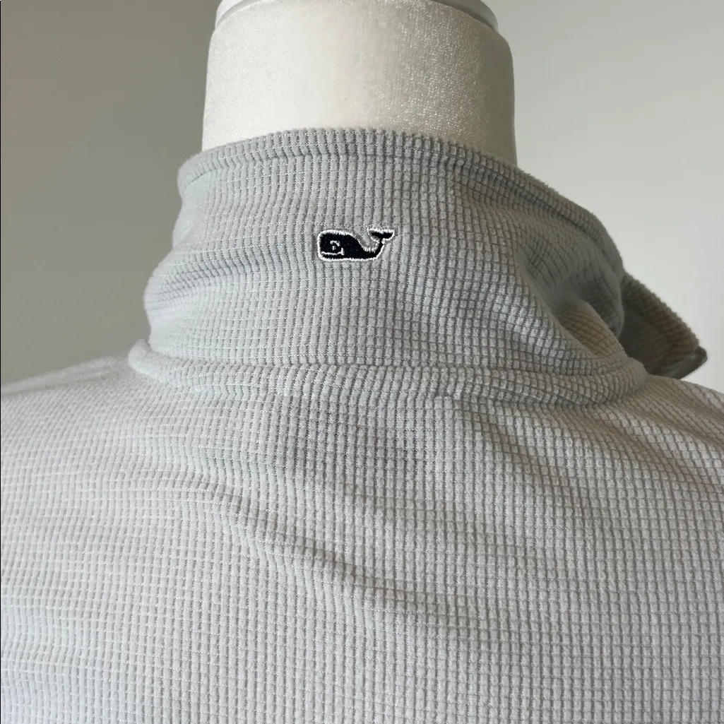 Vineyard Vines Gray Aqua Quarter-Zip Waffle Long Sleeve Pullover Shep Shirt - Image 6